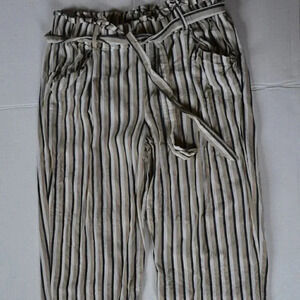 Striped Pants with Tie up  Waist